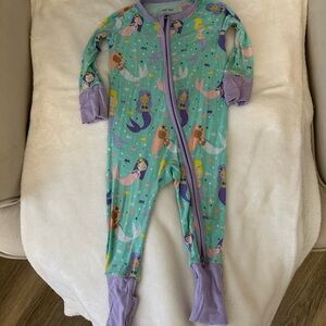 Mermaid Little Sleepies one piece sleeper teal and purple